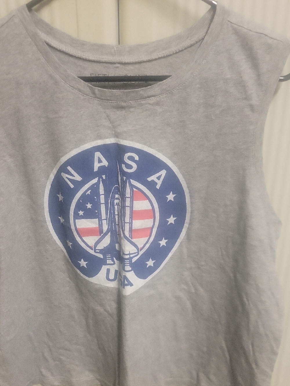 Fifth Sun Light Gray Graphic Tee with Subtle Dark Gray Print